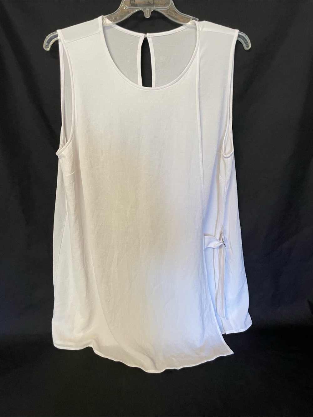 Cato White Sleeveless Tank with Side Tie Detail